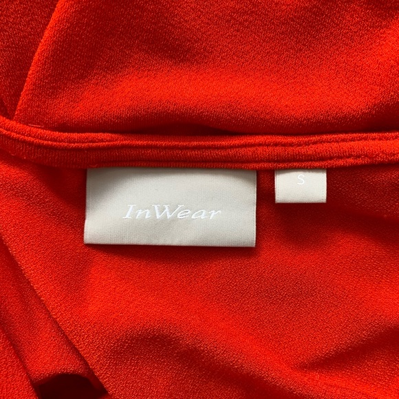 Red InWear bodycon wrap midi dress size S - Picture 5 of 7